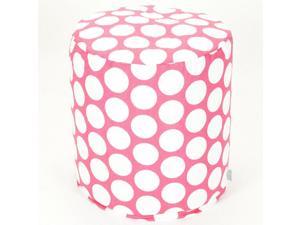 Majestic Home Goods Hot Pink Large Polka Dot Small Pouf