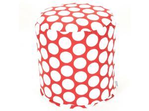 Majestic Home Goods Red Hot Large Polka Dot Small Pouf