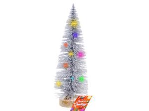 10 Mini Christmas Tree W LED Lights Holiday Decoration Ornaments Silver