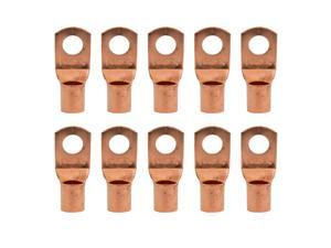 1/0 Gauge AWG Pure Copper Lugs Ring Terminals Connectors 3/8" Inch Ring Size 10 Pack