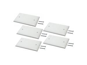 Single Gang Plastic White Electric Box Blank Face Wall Plate Cover (5/pk) 1-Gang