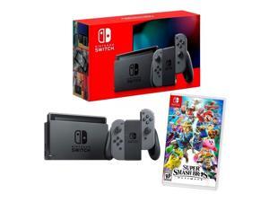 2019 New Nintendo Switch Gray Joy-Con Improved Battery Life Console Bundle with Super Smash Bros. Ultimate 2019 New Nintendo Switch Gray Joy-Con Improved Battery Life Console Bundle with Super Smash Bros. Ultimate