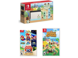 New Nintendo Switch Animal Crossing New Horizons Edition Bundle with Animal Crossing New Horizons Game and Super Mario 3D AllStars