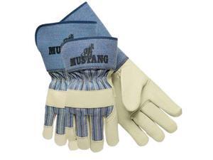 Memphis Mustang Leather Palm Gloves Blue/Cream Extra Large Dozen 1935XL Memphis Mustang Leather Palm Gloves Blue/Cream Extra Large Dozen 1935XL