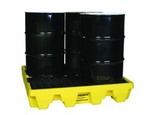 Eagle Mfg - 1645 - Eagle Yellow High Density Polyethylene 8000 lb 66 gal Spill Pallet - Supports 4 Drums - 51 1/2 in Eagle Mfg - 1645 - Eagle Yellow High Density Polyethylene 8000 lb 66 gal Spill Pallet - Supports 4 Drums - 51 1/2 in