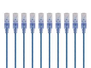 Pure Bare Copper Wire Network Internet Cord 24AWG 550Mhz Blue Monoprice ZerobootCat6 Ethernet Patch Cable RJ45 Stranded 5ft UTP 