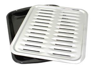 2-Piece Heavy Duty Porcelain and Chrome Plated Full Size Broiler Pan Range Kleen