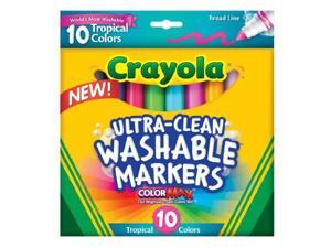 Crayola 10 ct. Ultra-Clean Washable Tropical, Broad Line, Color Max Markers 58-7856 Crayola 10 ct. Ultra-Clean Washable Tropical, Broad Line, Color Max Markers 58-7856