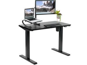 VIVO Black Electric 43" x 24" Stand Up Desk | Height Adjustable Workstation with 3 Section Table Top (DESK-EP43TB)