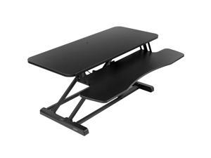 VIVO Black Height Adjustable 36" Standing Desk Monitor Riser, Sit Stand Desktop Converter (DESK-V036KB)
