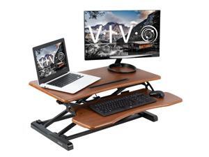 VIVO Wood Colored Height Adjustable Standing Desk Converter Sit to Stand Manual Riser | 32" Wide (DESK-V000KA) VIVO Wood Colored Height Adjustable Standing Desk Converter Sit to Stand Manual Riser | 32" Wide (DESK-V000KA)