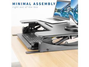 VIVO Black Height Adjustable Stand up Desk Converter | 36" Sit to Stand Tabletop Monitor Riser (DESK-V000V)