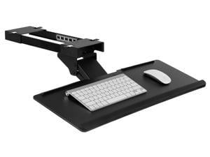 MountIt Under Desk Computer Keyboard and Mouse Tray  Ergonomic Keyboard Drawer with Gel Wrist Pad  Black