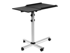 Mount-It! Rolling Laptop Tray and Projector Cart | Height Adjustable Presentation Cart with Wheels