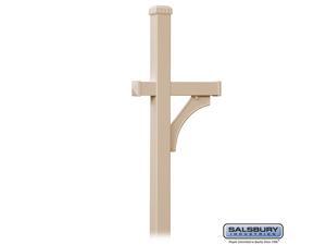 Salsbury 4870WHT Deluxe Mailbox Post - 1 Sided - In-Ground Mounted - White Salsbury 4870WHT Deluxe Mailbox Post - 1 Sided - In-Ground Mounted - White