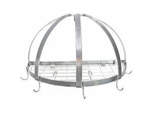 Rogar KD Half Dome with Grid In Hammered Steel and Chrome