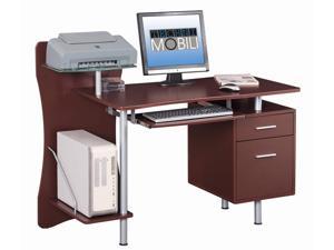 Deluxe Stylish Ergonomic Computer Desk with Two Drawer - Chocolate