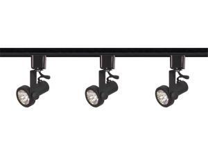 Nuvo TK352 Black 3 Light - MR16 - Gimbal Ring Track Kit - Line Voltage Nuvo TK352 Black 3 Light - MR16 - Gimbal Ring Track Kit - Line Voltage