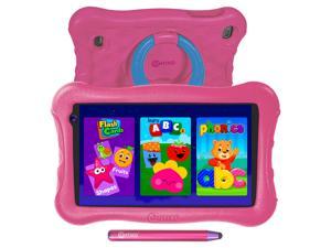 Kids Learning Tablet 7-inch IPS HD Display, WiFi,Android 10,2GB RAM 32GB ROM,with Educator Approved Academy(Over$150.00 Value),Protective Case with Adjustable Bracket(kickstand)and Stylus,V10+ Pink