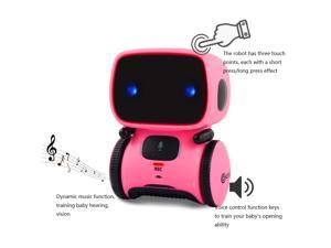 Contixo R1 Kids Mini Talking Robot Voice Controlled, Sings & Dance, Funny for Adults & Family, Interactive Children's Toy for Boys, Girls, Infants & Toddlers (Pink)