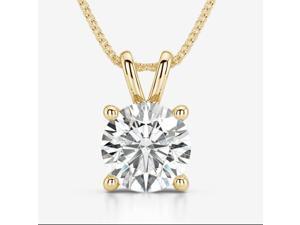 Genuine 1/2 Carat Natural Solitaire Round Cut Diamond 4 Prong Pendant Necklace In 14K Yellow Gold Genuine 1/2 Carat Natural Solitaire Round Cut Diamond 4 Prong Pendant Necklace In 14K Yellow Gold