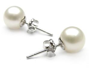 Elegant 9.5-10mm Freshwater Cultured Pearl Earrings In 925 Sterling Silver Elegant 9.5-10mm Freshwater Cultured Pearl Earrings In 925 Sterling Silver
