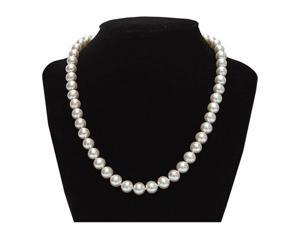 Genuine 8.5-9mm White Freshwater Cultured Round Pearl 17 Inch Necklace In 925 Sterling Silver Genuine 8.5-9mm White Freshwater Cultured Round Pearl 17 Inch Necklace In 925 Sterling Silver