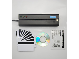 Bamberg MSR605X Lettore/Scrittore Di Schede Magnetiche - Encoder Magstrip MSR206/MSR605, USB, 10 Carte Incluse, Software CD