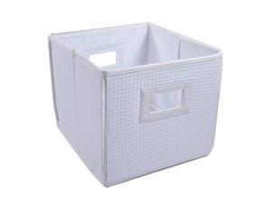 Badger Basket Folding Nursery Basket - White Waffle