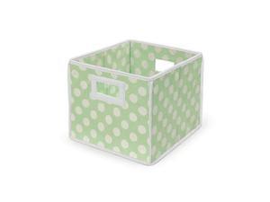 Badger Basket Folding Storage Bin- Sage Polka Dot Badger Basket Folding Storage Bin- Sage Polka Dot
