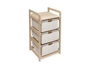 Badger Basket Natural/Unfinished Three Drawer Hamper/Storage Unit - 122 Badger Basket Natural/Unfinished Three Drawer Hamper/Storage Unit - 122