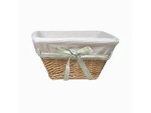 Badger Basket Natural Basket with White Waffle Liner and 4 Ribbons Badger Basket Natural Basket with White Waffle Liner and 4 Ribbons