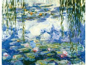 Wieco Art Water Lilies by Claude Monet Oil Paintings Reproduction, Canvas Prints Giclee Artwork for Wall Decor Modern Canvas Wall Art for Home Decoration Landscape Picture Print on Canvas Art