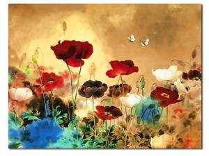 Wieco Art Canvas Print, the Blooming Poppies - Huge Canvas Print, Stretched and Framed, Modern Canvas Wall Art for Home Decoration, Floral Canvas Art 40x30inch