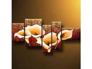 Wieco Art 5-Piece "Calla Lily" Stretched and Framed Modern Oil Paintings on Canvas Wall Art Set