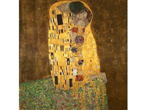 Wieco Art - the Kiss by Gustav Klimt Paintings Reproductions Canvas Print, Modern Canvas Wall Art for Wall Decor and home decoration, Stretched and Framed Artwork, Canvas Print on Canvas