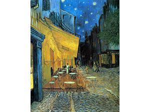 Wieco Art - Cafe Terrace at Night Modern Giclee Canvas Prints Vincent Van Gogh Artwork Oil Paintings Reproduction Landscape Picture to Photo Printed on Canvas Wall Art for Home and office Decorations