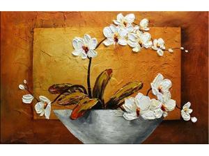 Wieco Art - Orchid 100% Hand-painted Modern Canvas Wall Art Floral Oil Paintings on Canvas for Wall Decor, Abstract Flower Oil Painting on Canvas Wall Art for Home Decor 36 by 24 inch