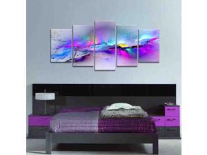 Wieco Art - Changing Colors Giclee Canvas Prints 5 panels Modern Artwork Landscape Pictures to Photo Printed on Abstract Canvas Wall Art for Home Decorations and Wall Decor 5pcs/set P5RAB023