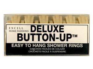 Ex-Cell Home Fashions, 1ME-060O0-0064-280, 12 Pack, Ecru / Light Tan Button Up Shower Curtain Hook Ex-Cell Home Fashions, 1ME-060O0-0064-280, 12 Pack, Ecru / Light Tan Button Up Shower Curtain Hook