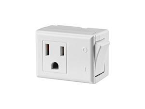 Leviton, 1470-W, White, 15 Amp 125 Volt AC 3 Wire Grounded Switch Tap with On / Off Button