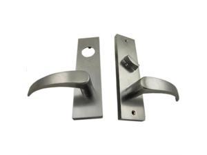 Maxtech 1033L2L Satin Chrome US26D Left Handed Heavy Duty Curved Lever Mortise Plates 7-1/2" x 2" x 1/2" For Through Bolted Mortise Lock Sets (Mortise Body Sold Separately)