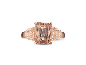 6x8mm Cushion Cut Fancy Pink Morganite H/SI Diamond 14K Rose Gold Wedding Ring 6x8mm Cushion Cut Fancy Pink Morganite H/SI Diamond 14K Rose Gold Wedding Ring
