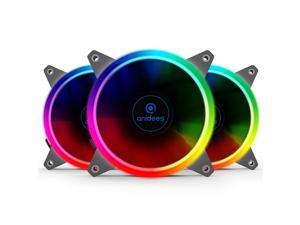 anidees AI Aureola V2 120mm 3pcs Adressable RGB PWM Fan Compatible with ASUS Aura SYNC/MSI Mystic/GIGABYTE Fusion MB with 5V 3pins Header, for case Fan, Cooler Fan, with Remote(AI-Aureola-V2) anidees AI Aureola V2 120mm 3pcs Adressable RGB PWM Fan Compatible with ASUS Aura SYNC/MSI Mystic/GIGABYTE Fusion MB with 5V 3pins Header, for case Fan, Cooler Fan, with Remote(AI-Aureola-V2)
