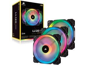 Corsair Case Fans CO-9050072-WW LL Series LL120 RGB 120mm Dual Light Loop RGB LED PWM Fan 3 Fan Pack with Lighting Node Pro Corsair Case Fans CO-9050072-WW LL Series LL120 RGB 120mm Dual Light Loop RGB LED PWM Fan 3 Fan Pack with Lighting Node Pro