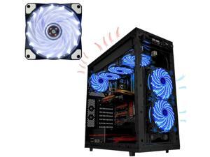 120mm Cooling Fan,53CFM 1200RPM 120mm Low Noise 16DB LED Light Neon CPU Cooling Fan Case Fan 12V DC 3/4 Pin Mining Case Cooling Fan Sleeve Bearing Cooler (White) 120mm Cooling Fan,53CFM 1200RPM 120mm Low Noise 16DB LED Light Neon CPU Cooling Fan Case Fan 12V DC 3/4 Pin Mining Case Cooling Fan Sleeve Bearing Cooler (White)