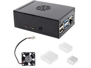RICHEN Raspberry Pi 4 Case, Pi 4B Metal Case,Raspberry Pi 4 Model B Protective Metal Case with Cooling Fan and 3PCS Aluminum Heatsinks Compatible with Raspberry Pi 4B Computer Only (PI4B-CFH) RICHEN Raspberry Pi 4 Case, Pi 4B Metal Case,Raspberry Pi 4 Model B Protective Metal Case with Cooling Fan and 3PCS Aluminum Heatsinks Compatible with Raspberry Pi 4B Computer Only (PI4B-CFH)