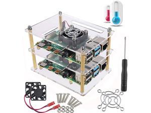 Dorhea Case for Raspberry Pi 4 B Pi Rack Cluster Case with Cooling Fan for Raspberry Pi 3 Model B+, Compatible with Raspberry Pi 3 Model B, Raspberry Pi 2 Model B,Pi B+ (2-Layers) Dorhea Case for Raspberry Pi 4 B Pi Rack Cluster Case with Cooling Fan for Raspberry Pi 3 Model B+, Compatible with Raspberry Pi 3 Model B, Raspberry Pi 2 Model B,Pi B+ (2-Layers)