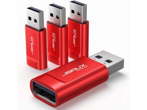 USB Data Blocker, JSAUX (4-Pack) USB-A Defender Only for Quick Charge, Protect Against Juice Jacking, Refuse Hacking Provide Safe Charging- Red