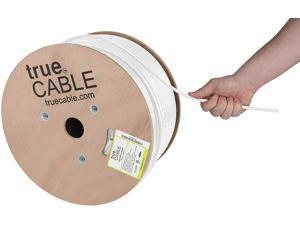 trueCABLE Cat6 Direct Burial, 1000ft, Waterproof, Outdoor Rated CMX, White, 23AWG Solid Bare Copper, 550MHz, ETL Listed, Unshielded UTP, Bulk Ethernet Cable